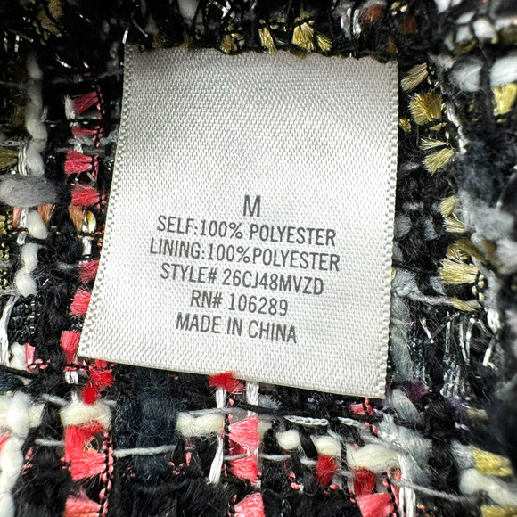 FRANCESCA'S NWT Mi Ami Women Medium Mini Dress Pink Black Metallic Sparkle Tweed - Picture 7 of 10